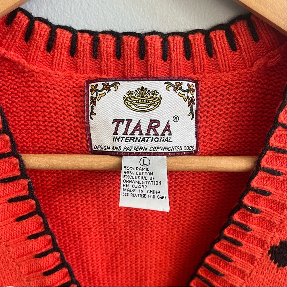 Tiara International Vintage Halloween Ghost Patchwork Sweater Vest Size Large - Picture 3 of 8